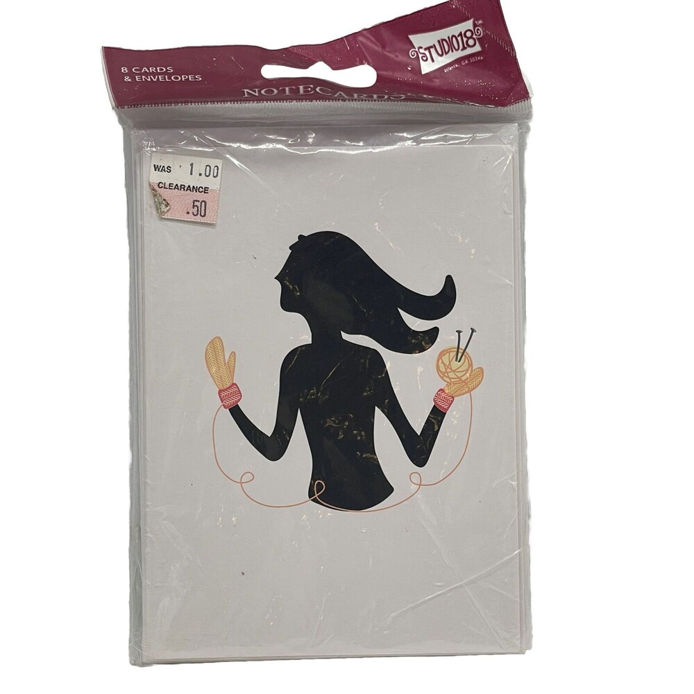 Studio 18 Notecards Knitting Yellow Mittens